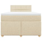 vidaXL Sommier à lattes de lit avec matelas Crème 120x200 cm Tissu