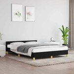 vidaXL Cadre de lit sans matelas noir 140x200 cm tissu