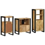 vidaXL Ensemble de mobilier de salle de bain avec étagère 3 Pièces