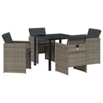 vidaXL Ensemble de salle à manger pour jardin 5 Pièces Gris polyrotin