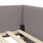 vidaXL Cadre de lit d'angle Taupe 90 cm x 190 cm Velours