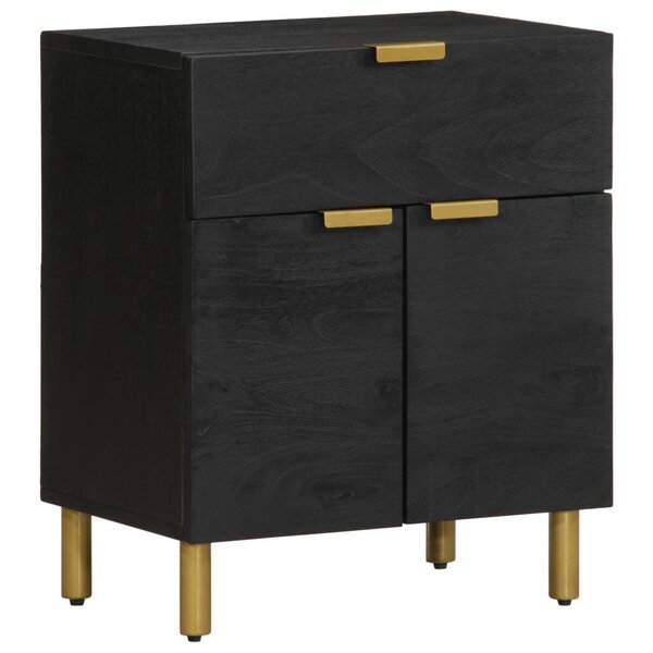 vidaXL Table de chevet noir 50x33x60 cm bois d'ingénierie