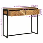 vidaXL Table Console 90x35x75 cm Bois Massif Acacia
