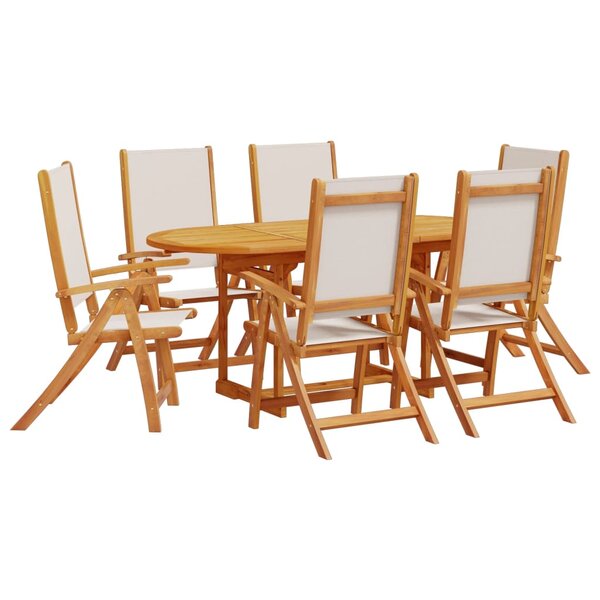 vidaXL Ensemble à manger de jardin 7Pièces bois d'acacia solide textilène
