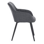 Chaises de salle à manger en lin 2 pièces modèle élégant gris foncé 19_0000332
