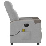 vidaXL Fauteuil de massage inclinable électrique gris nuage tissu