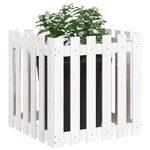 vidaXL Jardinière avec design de clôture blanc 60x60x60 cm pin massif