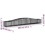vidaXL Panier de gabions arqué 400x50x40/60 cm Fer galvanisé