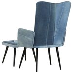 vidaXL Fauteuil avec repose-pieds Denim Bleu Toile patchwork