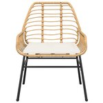 vidaXL Ensemble à manger jardin coussins 5Pièces marron poly rotin verre