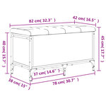 vidaXL Banc de rangement noir 82x42x45 cm bois d'ingénierie