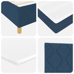 Lit à ressorts vidaXL avec matelas et LED bleue 160x200 cm en tissu