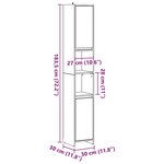 vidaXL Armoire de salle de bain Gris béton 30x30x183 5 cm Aggloméré