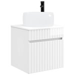 vidaXL Meuble de lavabo mural Blanc brillant 49 x 44 5 x 66 cm