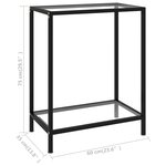 vidaXL Table console Transparent 60x35x75 cm Verre trempé