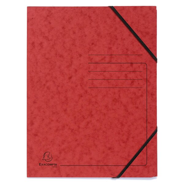 Chemise À Élastique Sans Rabats Carte Lustrée 355gm2 - A4 - Rouge - X 25 - Exacompta