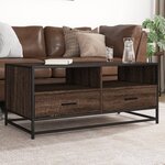 vidaXL Table basse chêne marron 100x50x45cm bois d'ingénierie et métal