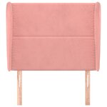 vidaXL Tête de lit avec oreilles Rose 103x23x118/128 cm Velours