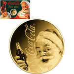 Pièce de monnaie en Or 3000 Francs g 0.031 (1/1000 oz) Millésime Gold Gift COCA COLA FOR YOU FROM SANTA 1/1000