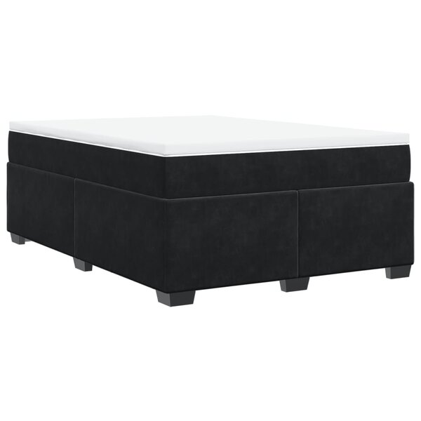 vidaXL Sommier à lattes de lit et matelas Noir 160x200 cm Velours