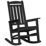 vidaXL Chaise à bascule de jardin Noir HDPE