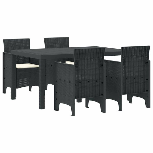 vidaXL Ensemble de salle à manger pour jardin 5 Pièces Anthracite