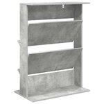 vidaXL Étagère à magazines avec étagère Gris béton 70 x 41 x 96 cm