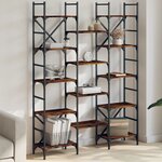 vidaXL Bibliothèque chêne fumé 127 5x28 5x172 5 cm bois d'ingénierie