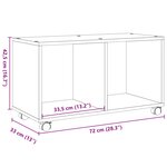 vidaXL Armoire à roulettes vieux bois 72x33x42 5 cm bois d'ingénierie