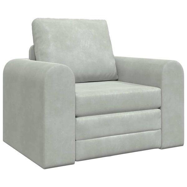 vidaXL Canapé-Lit Gris clair 98 x 71 x 83 cm Velours