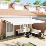 vidaXL Auvent Rétractable Blanc 500 × 300 cm Tissu et Métal