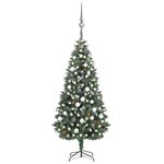 vidaXL Arbre de Noël artificiel pré-éclairé/boules pommes de pin 180cm