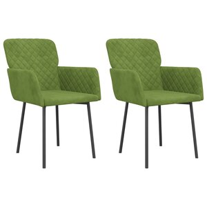 vidaXL Chaises à manger lot de 2 Vert clair Velours