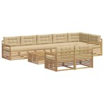 vidaXL Ensemble de canapés d'extérieur 9 Pièces Blanc et Beige Polyester
