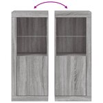 vidaXL Buffet avec lumières LED sonoma gris 41x37x100 cm