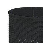 vidaXL Canapé de jardin avec table coussins rond noir résine tressée