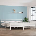 vidaXL Cadre de lit sans matelas blanc bois massif 180x200 cm