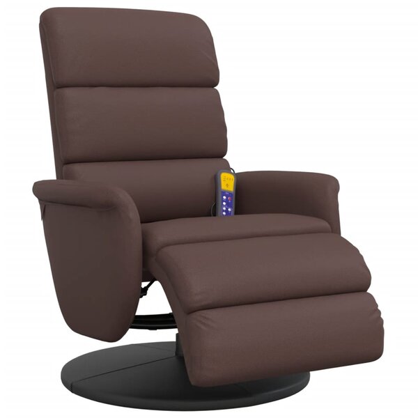 vidaXL Fauteuil inclinable de massage repose-pieds marron similicuir