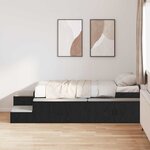 vidaXL Cadre de lit avec rangement Chêne noir 244 x 127 x 53.5 cm