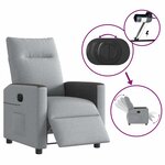 vidaXL Fauteuil inclinable électrique Gris clair Tissu