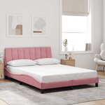 vidaXL Cadre de lit sans matelas Hanko rose 120x200 cm velours