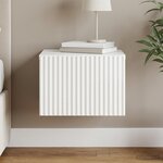 vidaXL Cabinet de chevet mural Blanc brillant 33 x 34 5 x 20 cm