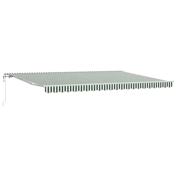 vidaXL Auvent Rétractable 500 × 300 cm Vert et blanc