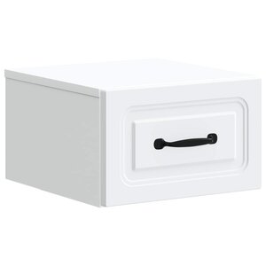 vidaXL Cabinet de chevet mural avec tiroir Blanc 34 5 x 33 x 20 cm