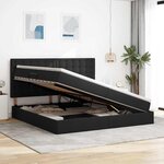 vidaXL Lit de Rangement Noir 200 x 200 cm Cuir synthétique