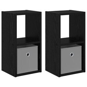 vidaXL Table de chevet 2 pc Chêne noir 25 5 x 22 x 49 5 cm