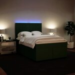 vidaXL Sommier à lattes de lit et matelas Vert foncé 140x190cm Velours