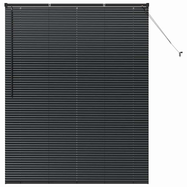 vidaXL Store de Fenêtre avec des rideaux Noir Aluminium