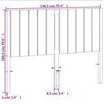 vidaXL Tête de lit cire marron 135 cm bois massif de pin