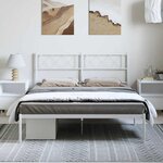 vidaXL Cadre de lit métal sans matelas et tête de lit blanc 135x190 cm